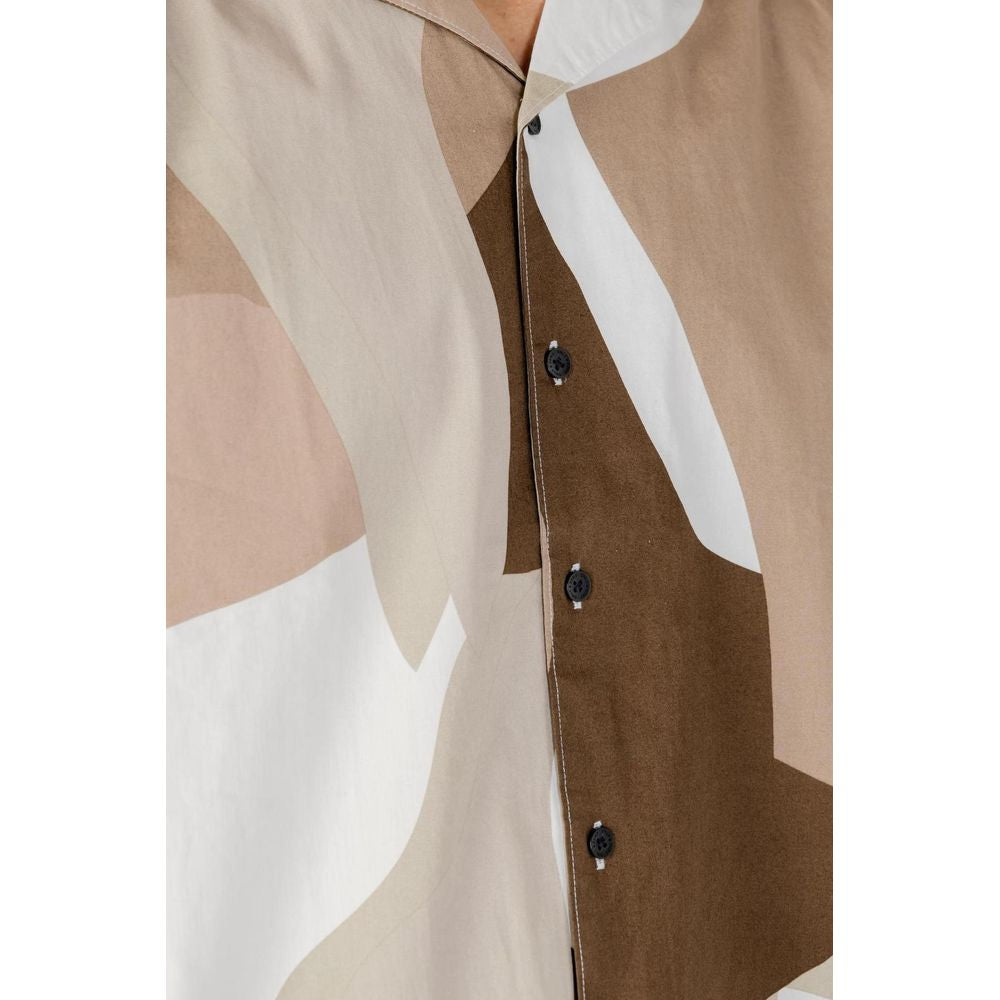 Only & Sons brown cotton short-sleeved shirt